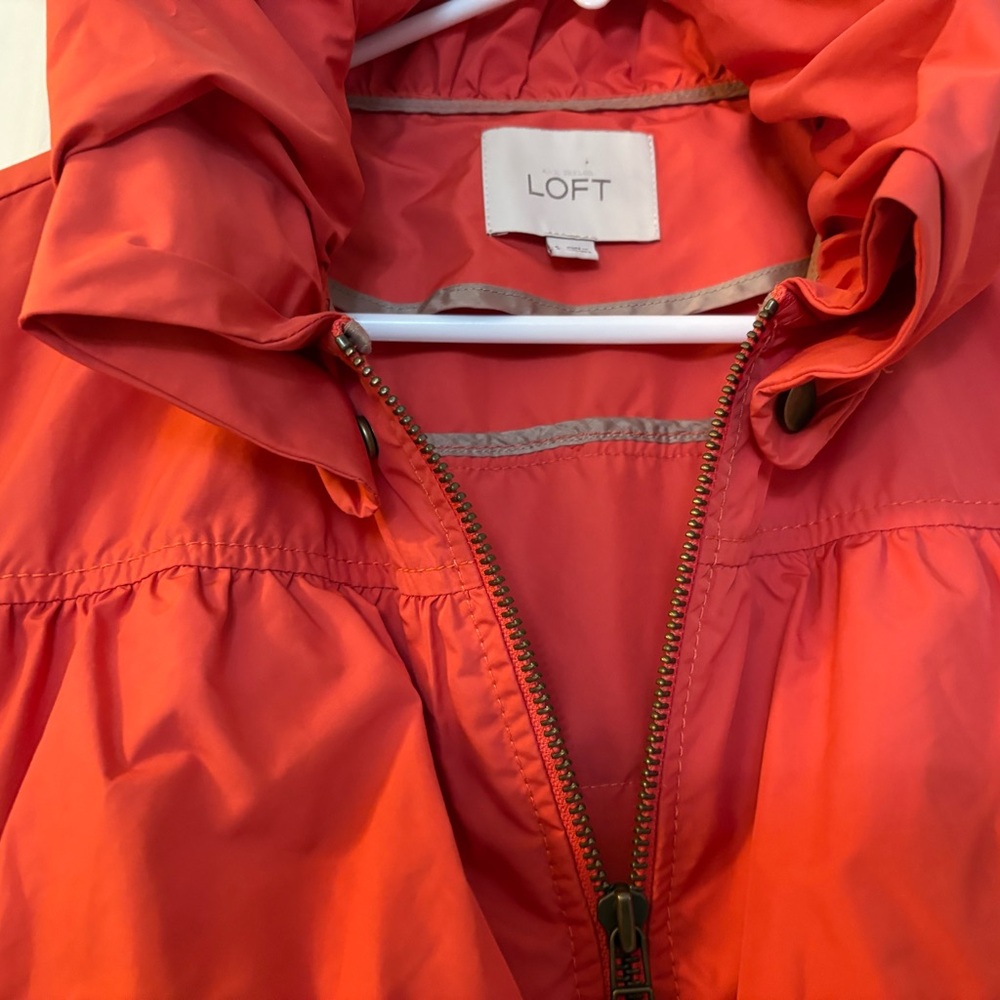 LOFT Red Utility Jacket with Sporty‎ Hooded Design - Picture 2 of 5